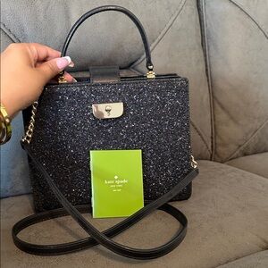 Elegant Black Glitter Handbag